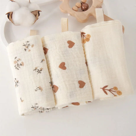 3/5Pcs 6-Layer Pure Cotton Baby Cotton Washcloth Soft Gauze Cotton Newborn Burp Cloth Absorbent Baby Towels Square Towels