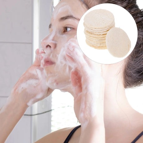 18Pcs Natural Loofah Sponge Exfoliating Face Scrubber Body Wash Pads Bath Brush Sponges Facial Cleanser Skincare Tools Body