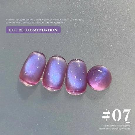 MN 1-20pcs 12ML Pink Gold Cat Eye Ocean Bubble Glass Beads Cat Eye Gel Nail Polish Blue Nails UV Light Nails Green Nails