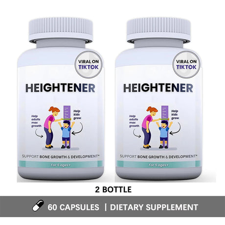 Heightener - Natural Height Growth Supplement for Kids, Teens and Adults to Increase Bone Strength and Grow Taller, Height Pills