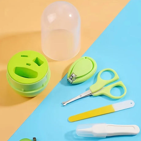 4pcs Infant Baby Clipper Nail Set, Baby Grooming Kit, 4-in-1 Baby Care Set, Baby Nail Clipper, Scissors, File, Tweezer