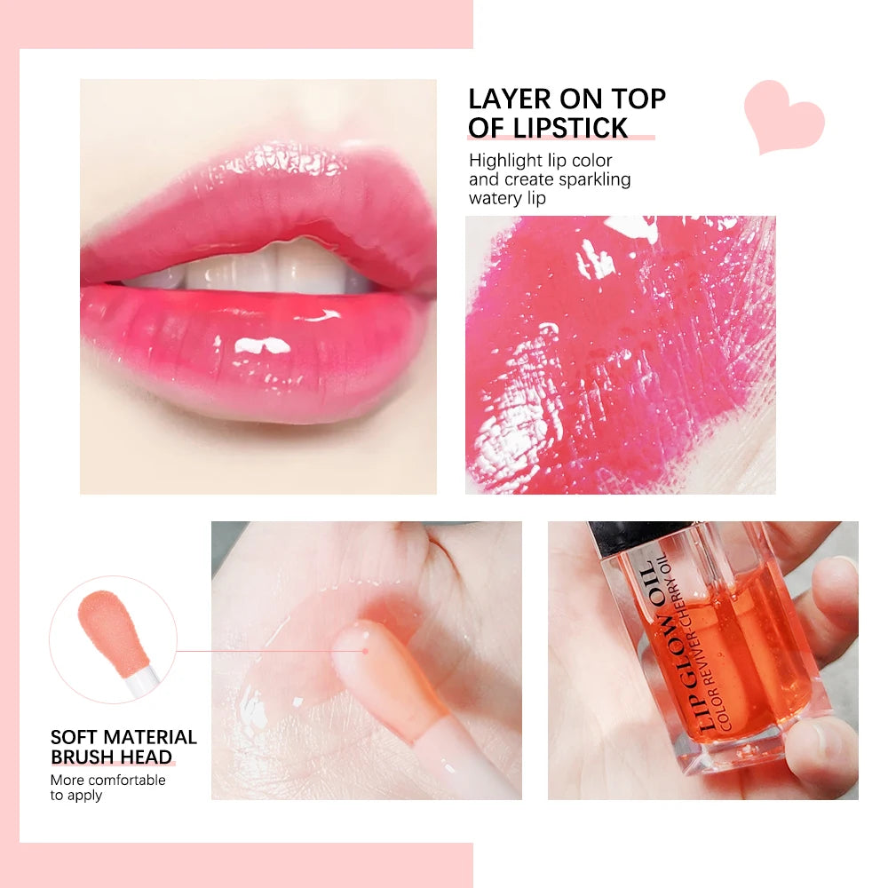 3pcs Moisturizing Plumping Lip Glow Oil Tinted Lip Plumper Serum Reduce Lip Lines Lip Coat Primer For Lipstick Daily Party Gift Lip Care Makeup