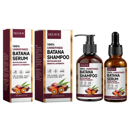 Batana Oil Shampoo Deep Cleaning Moisturizing Smooth Anti Frizzy Repair Damaged Hair Regulate Scalp Oil Regrowth Hair Care Set