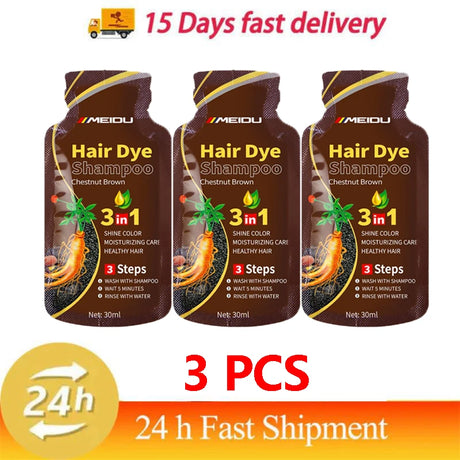 Pure Natural Herbal Hair Dye Shampoo Change Hair Color Cover Gray Hair White Hair Treatment Bubble Plant Hair Dye Hair Care New