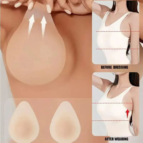 No Glue Sticky Nipple Cover Plunge Droplet Invisible Bra Ultra Thin Seamless Silicone Stickers Lifting Breast Pads Pasties