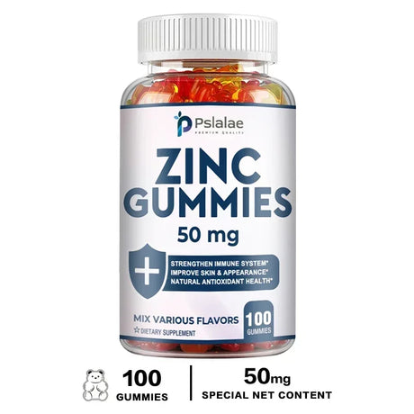 Zinc Gummies 50 Mg - It Helps Improve Cognitive Function, Improve Mood, Enhance Immune Defense, and Antioxidant Effects