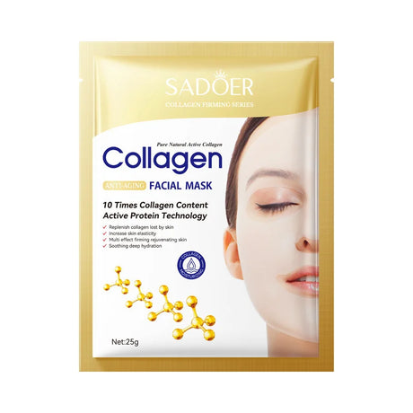 10pcs Korean Collagen Anti Wrinkle Facial Mask Fade Fine Lines Anti Aging Firm Skin Moisturizing Brightening Skincare Mask