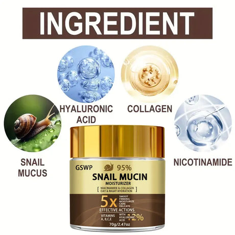 GSWP Snail mucin 95% cream - moisturizes day and night, deeply hydrates, firms and nourishes, creating radiant skin.70/140g