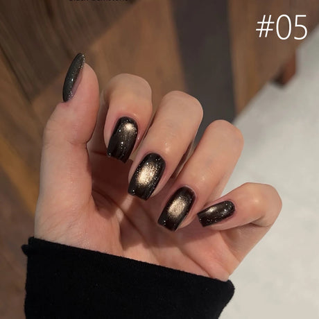 12ml 1-21pcs Brown Gold Cat Eye Gel Nail Polish Hot Selling Winter Whitening Magnet Gel Polish Gold Nails Nail Supplies Nail Art