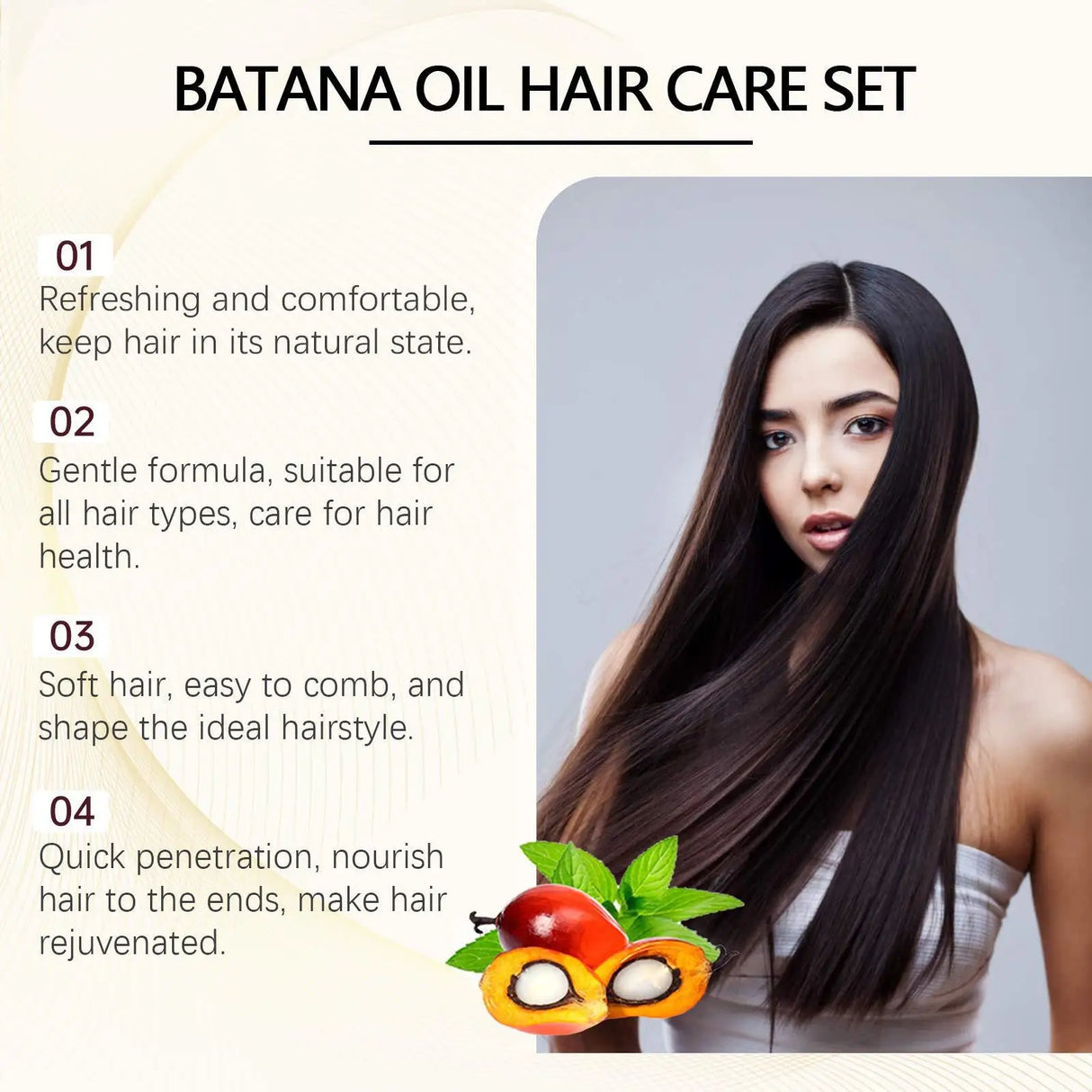 Shampoo And Conditioner Sets Batana Oil For Hair Deep Moisturizing Repair Damaged Hair Treatment Anti Hair Loss Cleansing Care