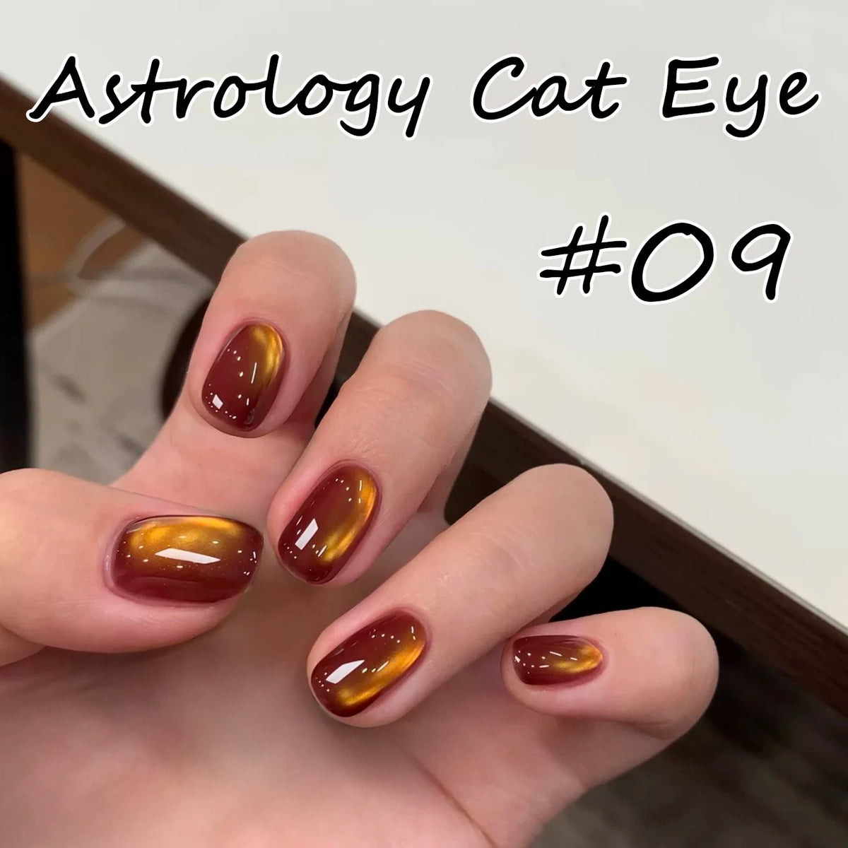 WS 10ML Sunlight Cat Eye Gel Nail Polish Autumn Winter Whitening Wine Red Color Light Sunset Glow Cat Eye Glass Beads Nail Atr