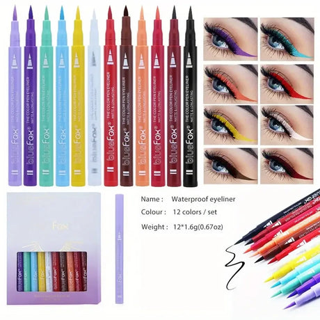 12 Color Liquid Eyeliner Pen Set, Various Special Makeup, Facial