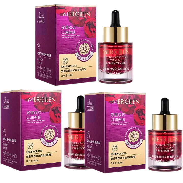 1/2/3pcs 30ML Double Rose Petal Radiance Essence Oil Facial Care Tightening Moisturizing Brightening Face Serum Korean Skin Care
