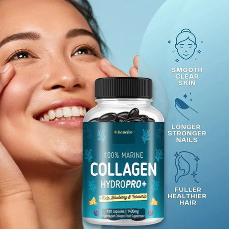 Hydrolyzed Marine Collagen - HYDROPRO supports skin and joint, hair and nail health nutritional supplement