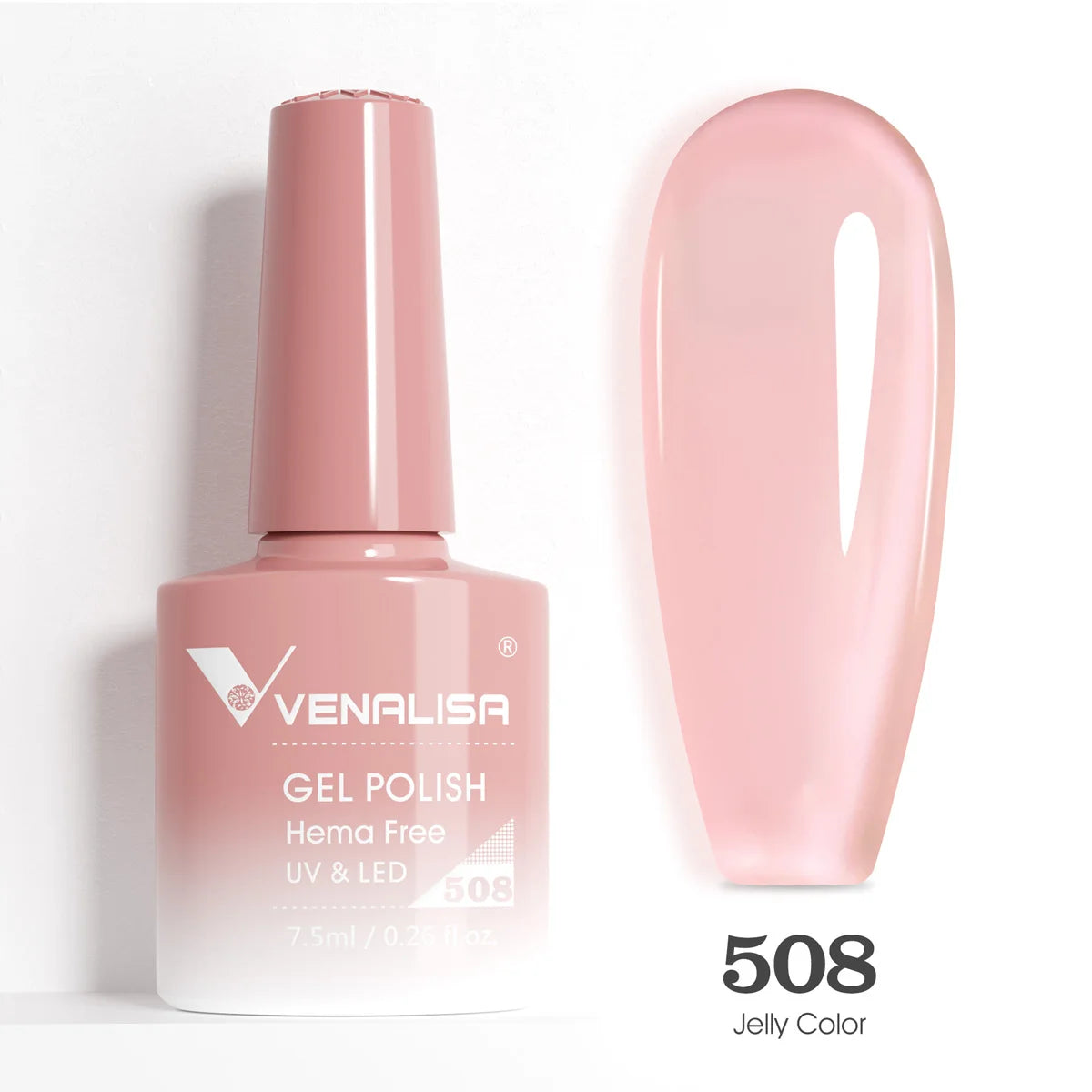 VIP5 Venalisa Nail Gel Polish Jelly Color HEMA/TPO FREE Nude Pink Semi Permanent Soak Off UVLED Gel Polish Sparkle Gel Varnish