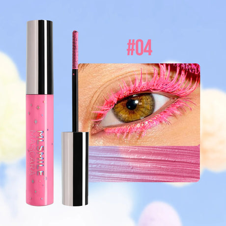 MLSMILE Shiny Pearlescent Colorful Mascara Waterproof Sweat Proof Quick Dry Lasting Matte Blue Mascara Glitter Gold Eyelashes