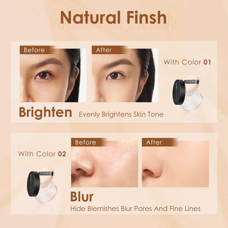 Focallure Invisible Finish Loose Setting Powder Translucent Natural Soft Face Makeup Powder Oil Control Face Loose Powder