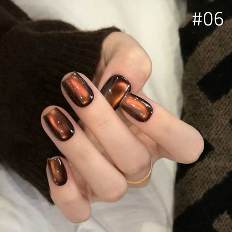 12ml 1-21pcs Brown Gold Cat Eye Gel Nail Polish Hot Selling Winter Whitening Magnet Gel Polish Gold Nails Nail Supplies Nail Art