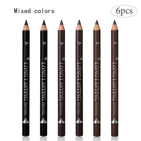 6/12Pcs Eye Brow Pencil Waterproof Professional Women Eye Makeup Pen Easy Color Natural Black Brown Cosmetic Beauty Eyebrow Tool