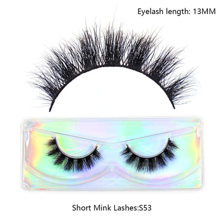 LEHUAMAO 12mm-15mm Short Natural 3D Mink Lashes Fluffy Wispy False Eyelashes 100% Cruelty Free Eyelash Extensio Face Makeup