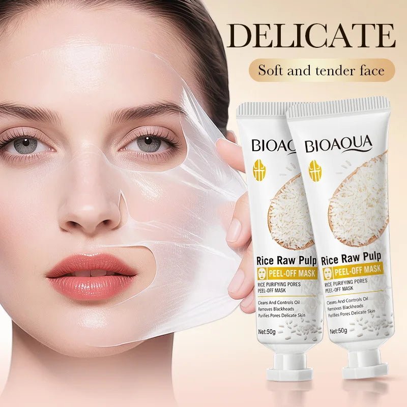 BIAOQUA White Rice Face Peeling Mask Moisturizing Remove Blackhead Whitening Anti-aging Anti Wrinkle Facial Peel Masks Skin Care