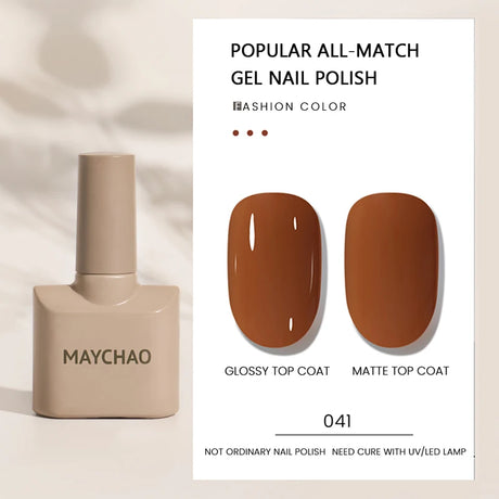 MAYCHAO Gel Nail Polish 12ML Full Coverage Base Top Coat Soak Off Gel Polish UV LED Gel Semi Permanent Varnishes Design Nail Art