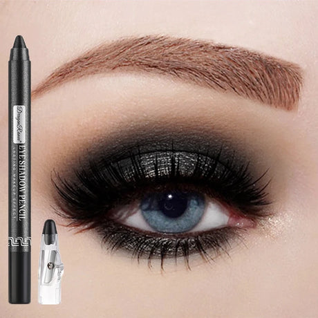 Metallic Blue Pearlescent Eyeshadow Pencil Stick Lasting Waterproof Smoky Glitter Grey White Purple Eye Shadow Highlighter Pen
