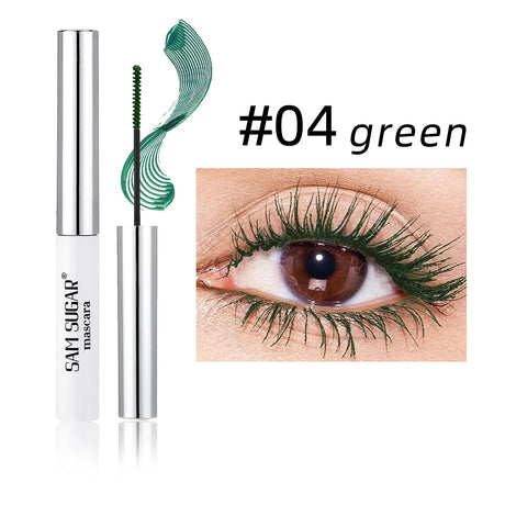 Colorful Slender Mascara Waterproof Fast Drying Curling Eyelashes Multicolor Lashes Makeup Long Lasting Blue Green Cosmetics