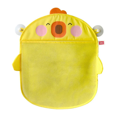 Baby Bath Toy Storage Bag Cartoon Cute Duck Mesh Quick Drying Bathroom Bath Bag with Suction Cup Drying Hanging Bag