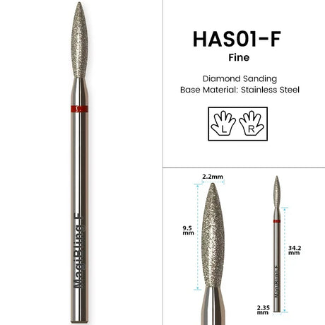 Diamond Ceramic Nail Drill Bits Milling Cutter For Manicure Left Right Rotary Cuticle Files Buffer DIY Nails Accessories Tools