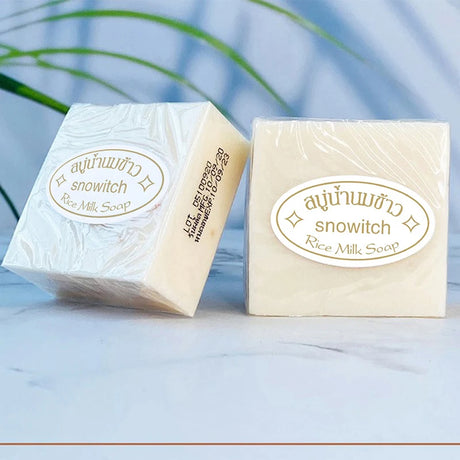 Thai Rice Milk Soap Handmade Soap Bar Gentle Facial Body Bath Shower Cleansing Moisturizing Nourishing Skin Face Body Wash Bar