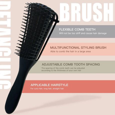 11 pcs High Quality Hair Brush Comb Set,with Hair Spray Bottle Scalp massager ,Wet Dry Curly Hair Detangling, Wide Tooth Combs