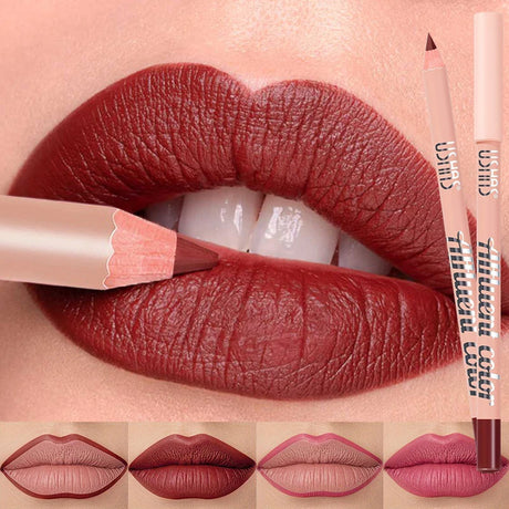 8 Colors Waterproof Lip Liner Pencil Long Lasting Sexy Dark Red Pink Matte Lipstick Pencil Natural Lipliner Pen Red Contour Tint