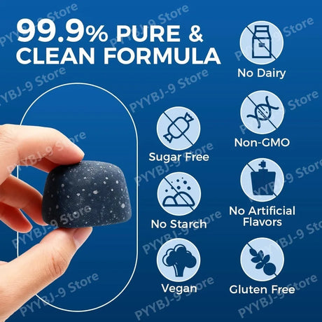 Methylene Blue Gummies 5mg, 99.9% Pure USP‑Grade, for Cognitive Support, Mental Clarity, Lifted Mood, Sharper Focus, 30/60 CT