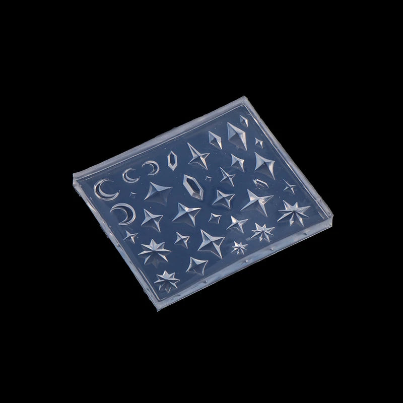 1pc Silicone Nail Art Molds Rhombus Diamond Pentagram Design Carving Template Nail Accessories For Women DIY Manicure Supplies
