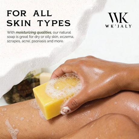 WK JALY Turmeric Lightening Soap Bar, Anti Acne, Dark Spots, With Hyaluronic Acid, Even Skin Tone, For All Skin Types