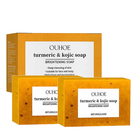 100g Turmeric Soap, Lemon Kojic Acid Soap, Shower And Facial Soap Body Care Face Cleanser Turmeric Soap Body and Face Cleaning