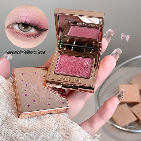 Gemstone Shining Single-color Eyeshadow Diamond Glitter Pearlescent Highlighter Powder Makeup Lasting Shiny Eye Shadow Palette