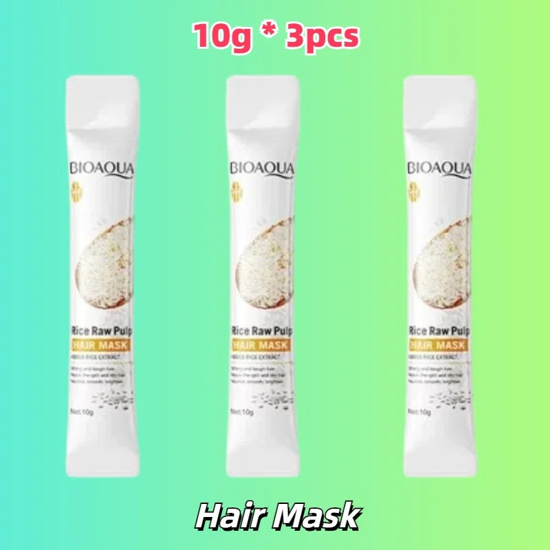 Rice Magical Keratin Hair Mask 5 Seconds Repair Damaged Frizzy Hairs Soft Smooth Shiny Moisturizing Nourish Hair Root Care