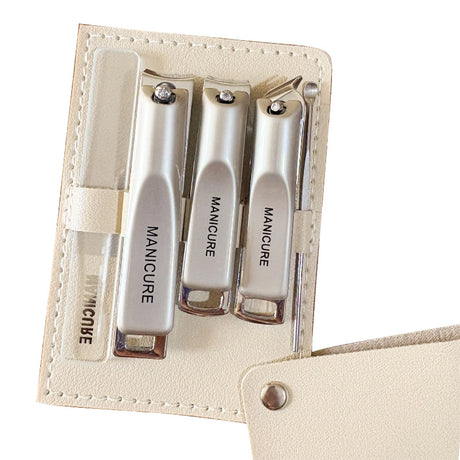 1/5pcs Professional Manicure and Pedicure Kit Includes Nail Clipper Nail File and Ear Pick Portable Storage Case Beauty Care