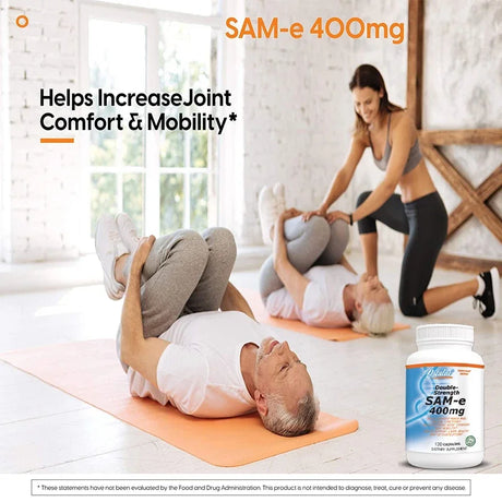 Sam-E 400mg Joint Supplement - Supports Joint Health, Brain Function, Improves Mood, Boosts Energy Levels, Relieves Stress