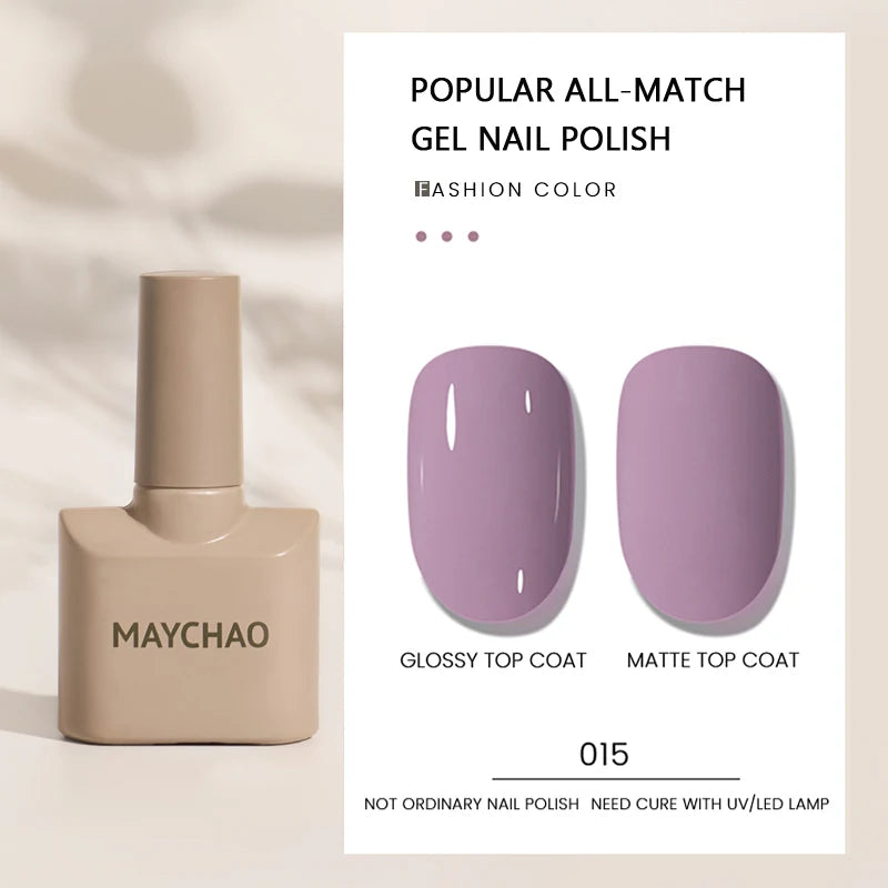 MAYCHAO Gel Nail Polish 12ML Full Coverage Base Top Coat Soak Off Gel Polish UV LED Gel Semi Permanent Varnishes Design Nail Art