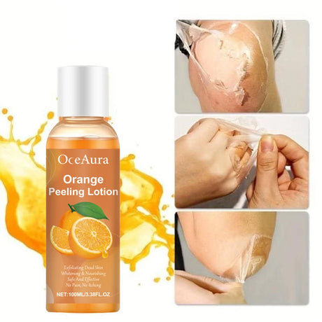Gentle Peel-off Body Oil, Orange Exfoliating Gel Lotion, Tearable Mask For Dead Skin, Leaves Skin Smooth, Fun Skincare Ritual