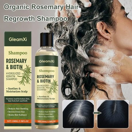 Rosemary Hair Regrowth Shampoo Thickening & Strengthening Shampoo with Hydrolyzed Keratin for Thinning Hair & Hair Loss