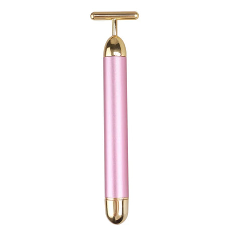 24K Electric Face-Lifting Rose Gold Stick T-Shaped Tacial Massager Skin Tightening Electric Beauty Instrument