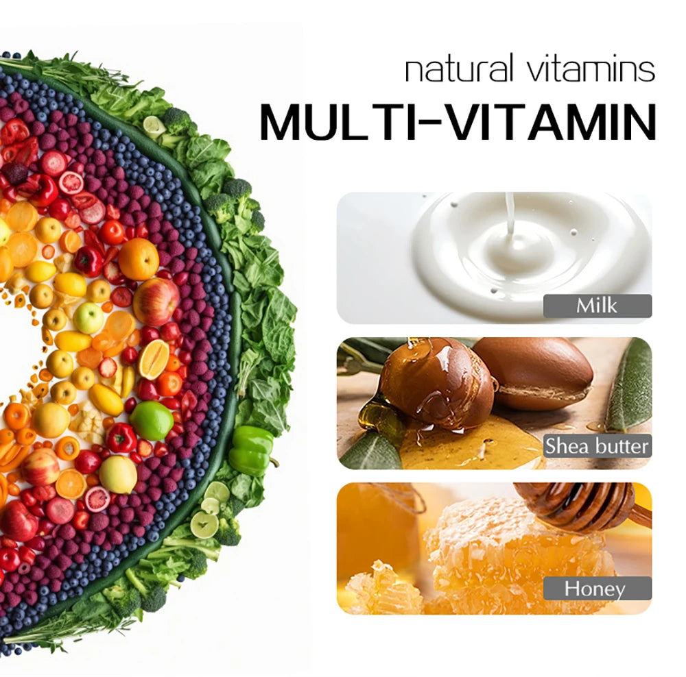 AILKE Multivitamins Natural Milk Soap, Brightening, Nourishing And Firming Skin, Gentle Cleansing, For Face, Body, 200g/7 oz
