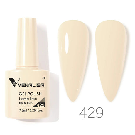 VIP5 Venalisa Nail Gel Polish Jelly Color HEMA/TPO FREE Nude Pink Semi Permanent Soak Off UVLED Gel Polish Sparkle Gel Varnish
