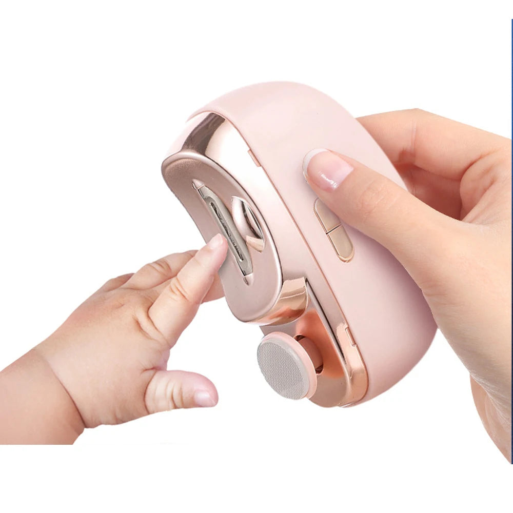 Electric Nail Clipper Cutter with LED Light 2 IN 1 Automatic Nail Grinder Trimmer for Baby Adult Mini Manicure Tools Nail Care