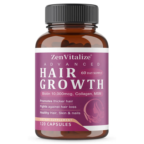 Hair Growth Vitamins for Women and Men - with Biotin & Saw Palmetto, Naturally Regrow Stronger & Healthier Hair, Skin and Nails