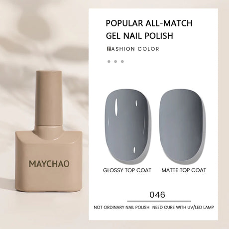 MAYCHAO Gel Nail Polish 12ML Full Coverage Base Top Coat Soak Off Gel Polish UV LED Gel Semi Permanent Varnishes Design Nail Art